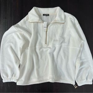 🖤NWT🖤 J. Crew White Terry Half-Zip Sweatshirt